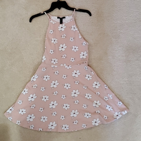 Forever 21 PeachPink Floral Dress Barbiecore Sz:s - Picture 1 of 3